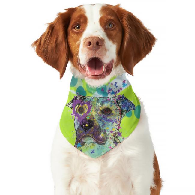 Hunde-Bandana Dio - Popart Hundedesign, 100 % Polyester, 70x30 cm, verstellbar, waschbar